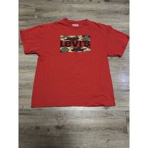 Levi's Camouflage Graphic Red Short Sleeve T Shirt Size XL
